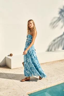 FORTUNATE ONE Aquamarine Maxi Dress Blue