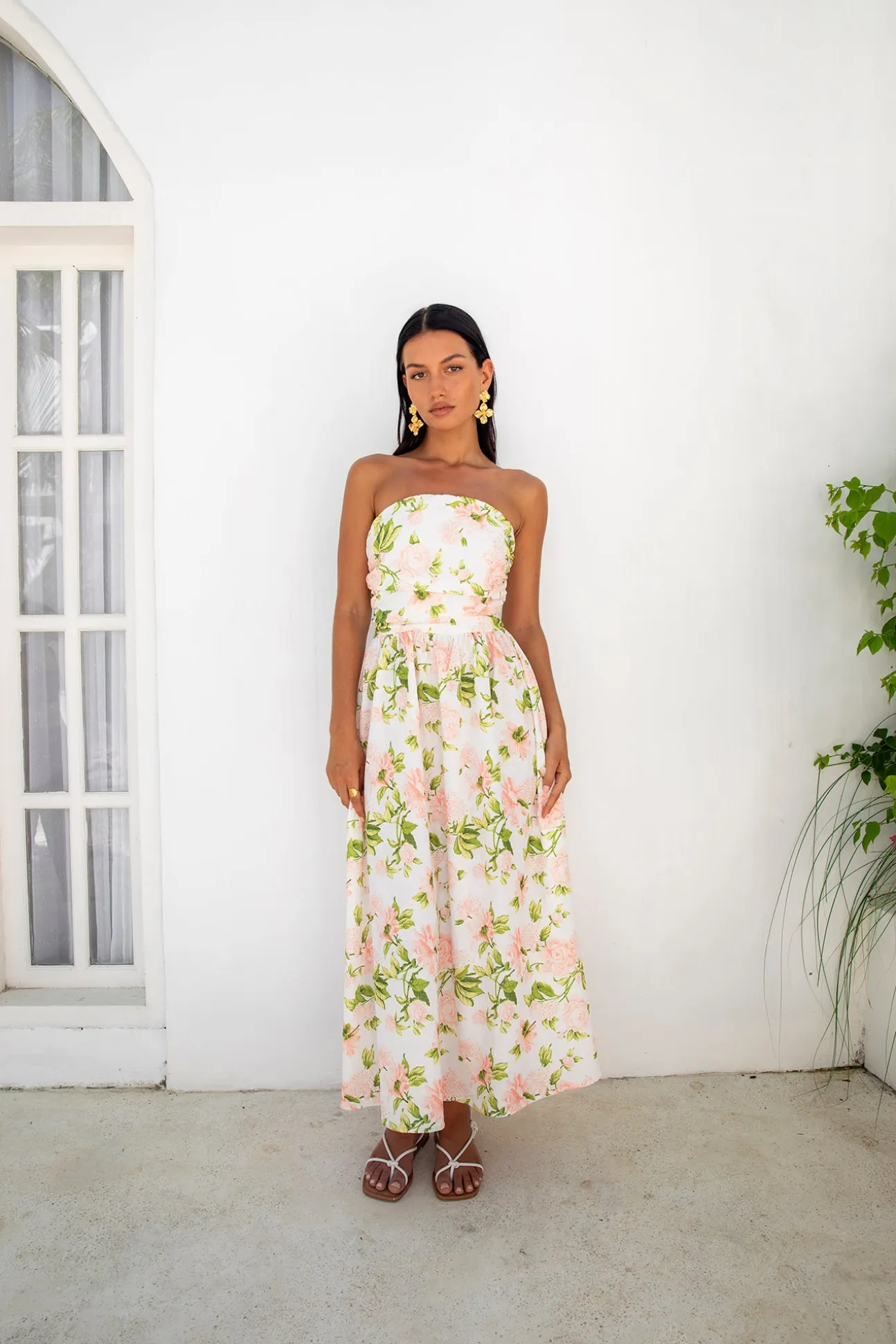 FORTUNATE ONE Bellissima Strapless Maxi Dress Pink