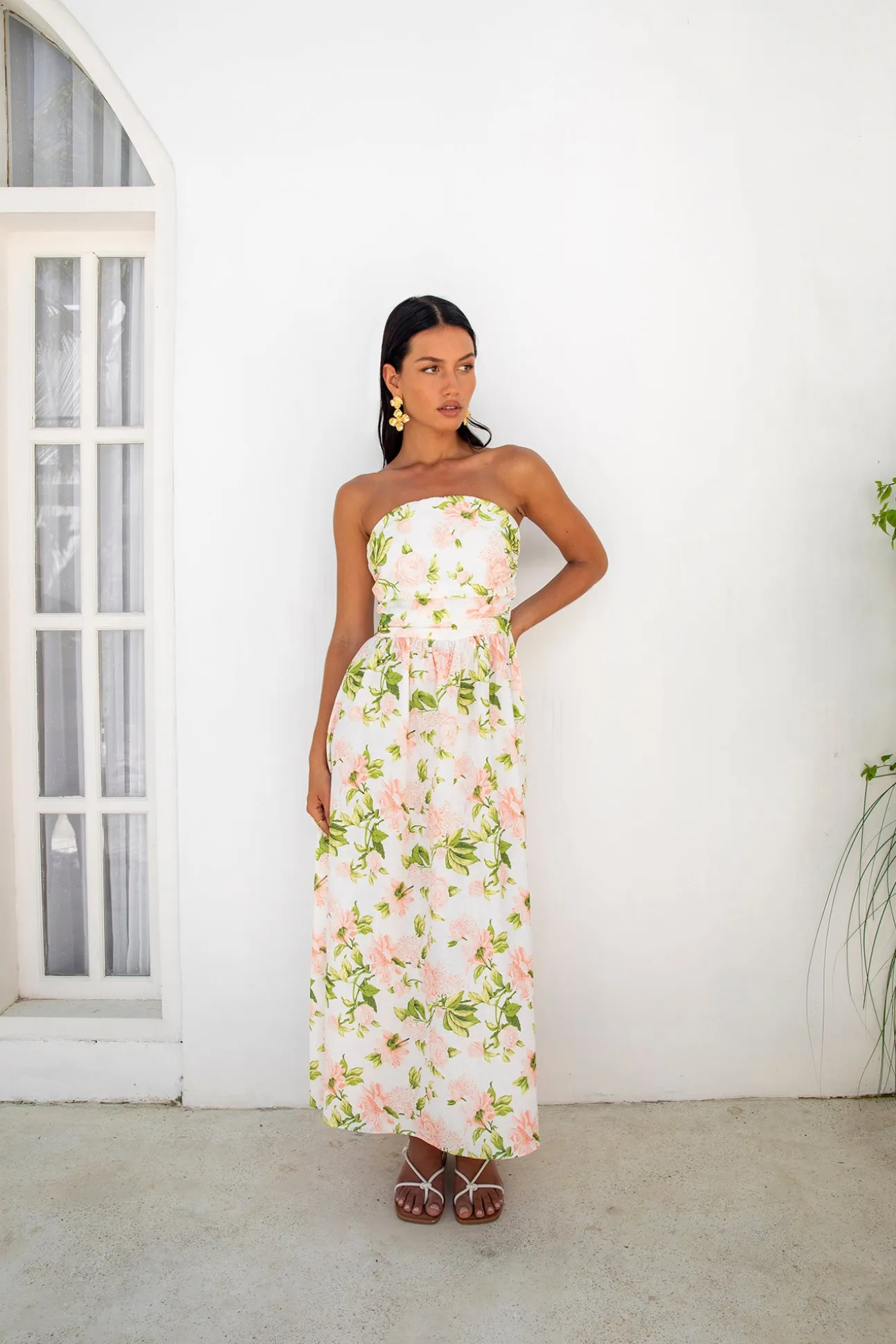 FORTUNATE ONE Bellissima Strapless Maxi Dress Pink