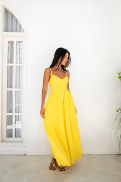 FORTUNATE ONE Blushing Lovers Maxi Dress Yellow
