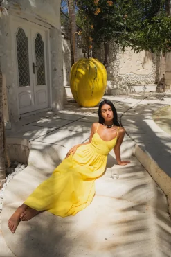 FORTUNATE ONE Blushing Lovers Maxi Dress Yellow