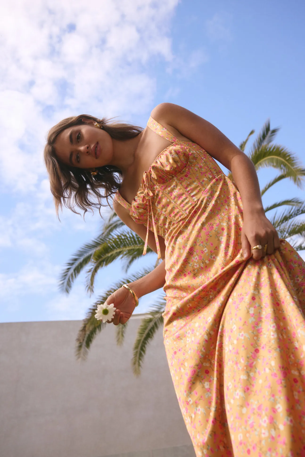 FORTUNATE ONE Florence Satin Maxi Dress Orange