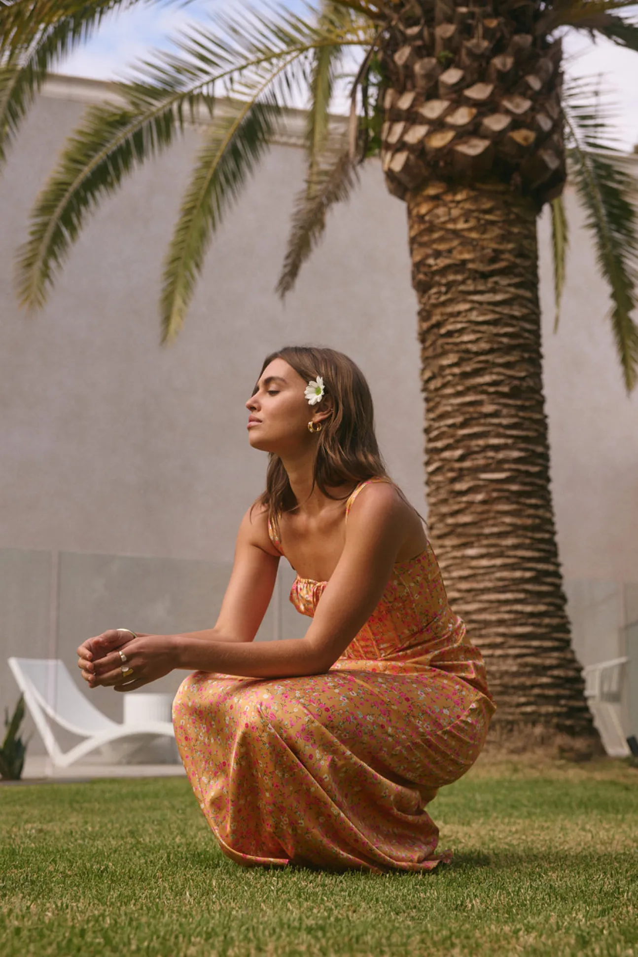 FORTUNATE ONE Florence Satin Maxi Dress Orange