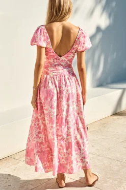FORTUNATE ONE Garden Party Maxi Dress Pink