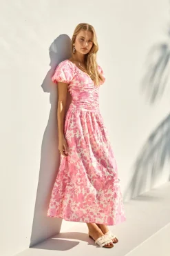 FORTUNATE ONE Garden Party Maxi Dress Pink