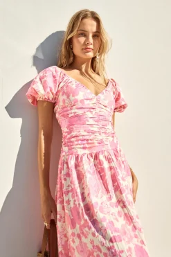 FORTUNATE ONE Garden Party Maxi Dress Pink
