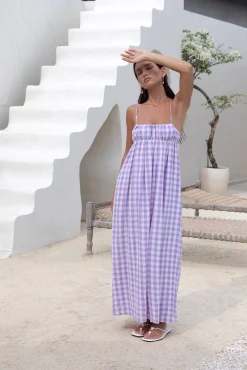 FORTUNATE ONE Peony Maxi Dress Purple