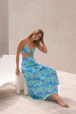 FORTUNATE ONE Serena Maxi Dress Blue