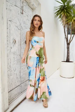 Frangipani Tree Maxi Dress Multi