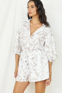Free As A Bird Romper Beige