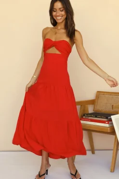 Free Falling Maxi Dress Red