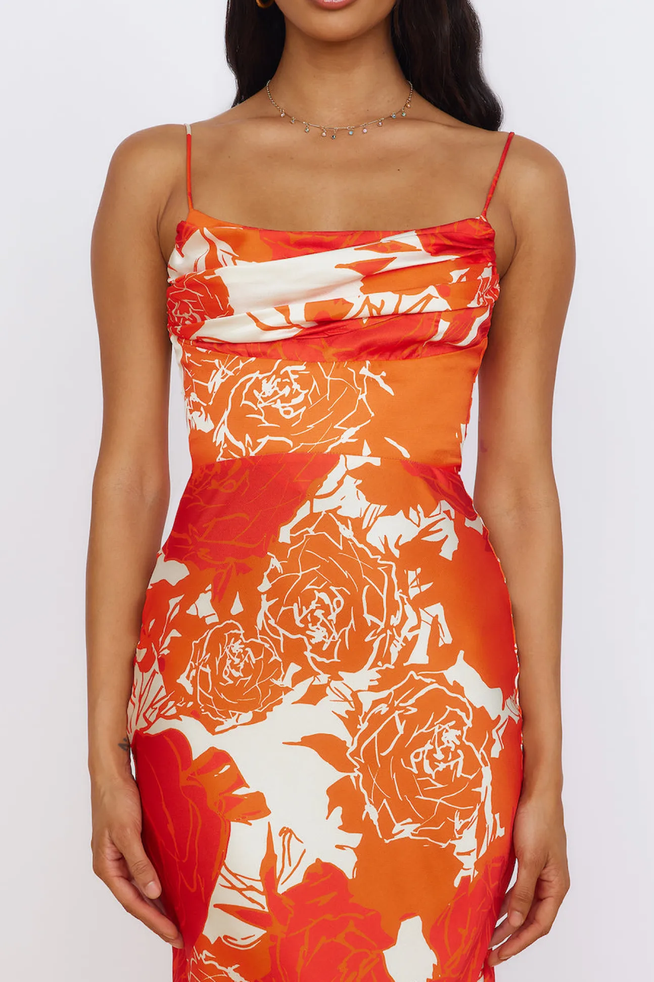 Fresh Blossom Maxi Dress Orange