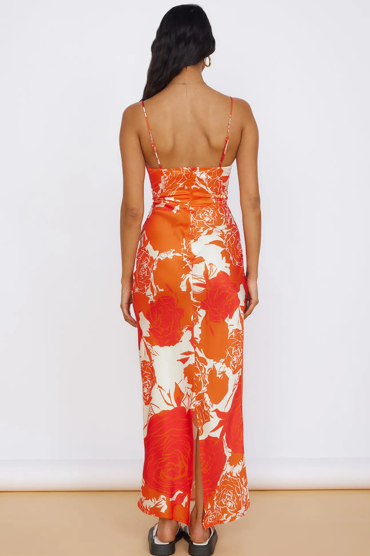 Fresh Blossom Maxi Dress Orange