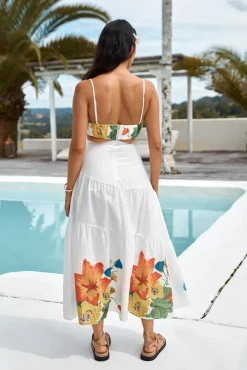 Garden Bed Maxi Skirt White