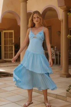 Garden Fairy Midi Dress Blue