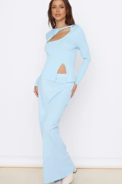 Garden of Eden Maxi Skirt Blue