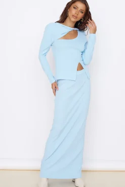 Garden of Eden Maxi Skirt Blue