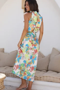 Garden Orchid Maxi Dress Blue