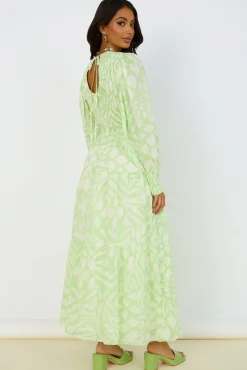 GIRL AND THE SUN Paloa Maxi Dress Lime Green