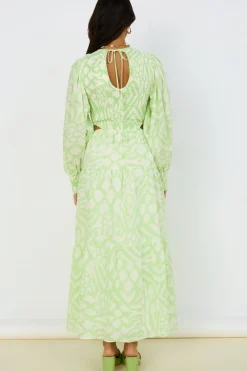 GIRL AND THE SUN Paloa Maxi Dress Lime Green