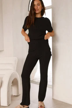 Giselle Knit Pants Black