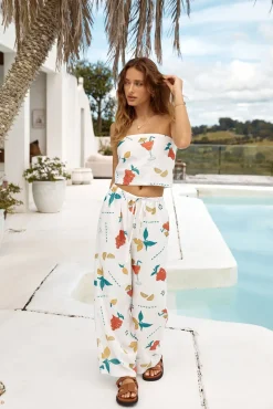 Glass Half Full Strapless Crop Top Green