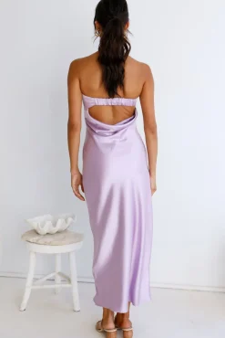 Gleam In Gold Maxi Dress Purple