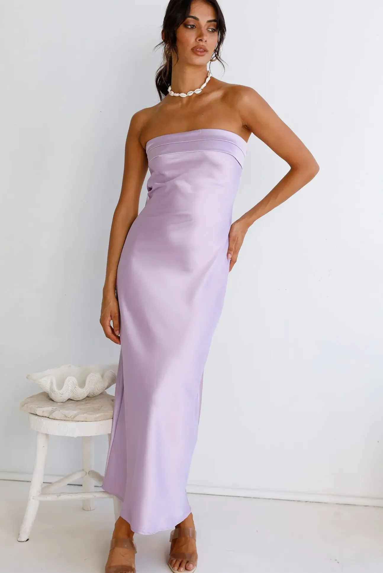Gleam In Gold Maxi Dress Purple