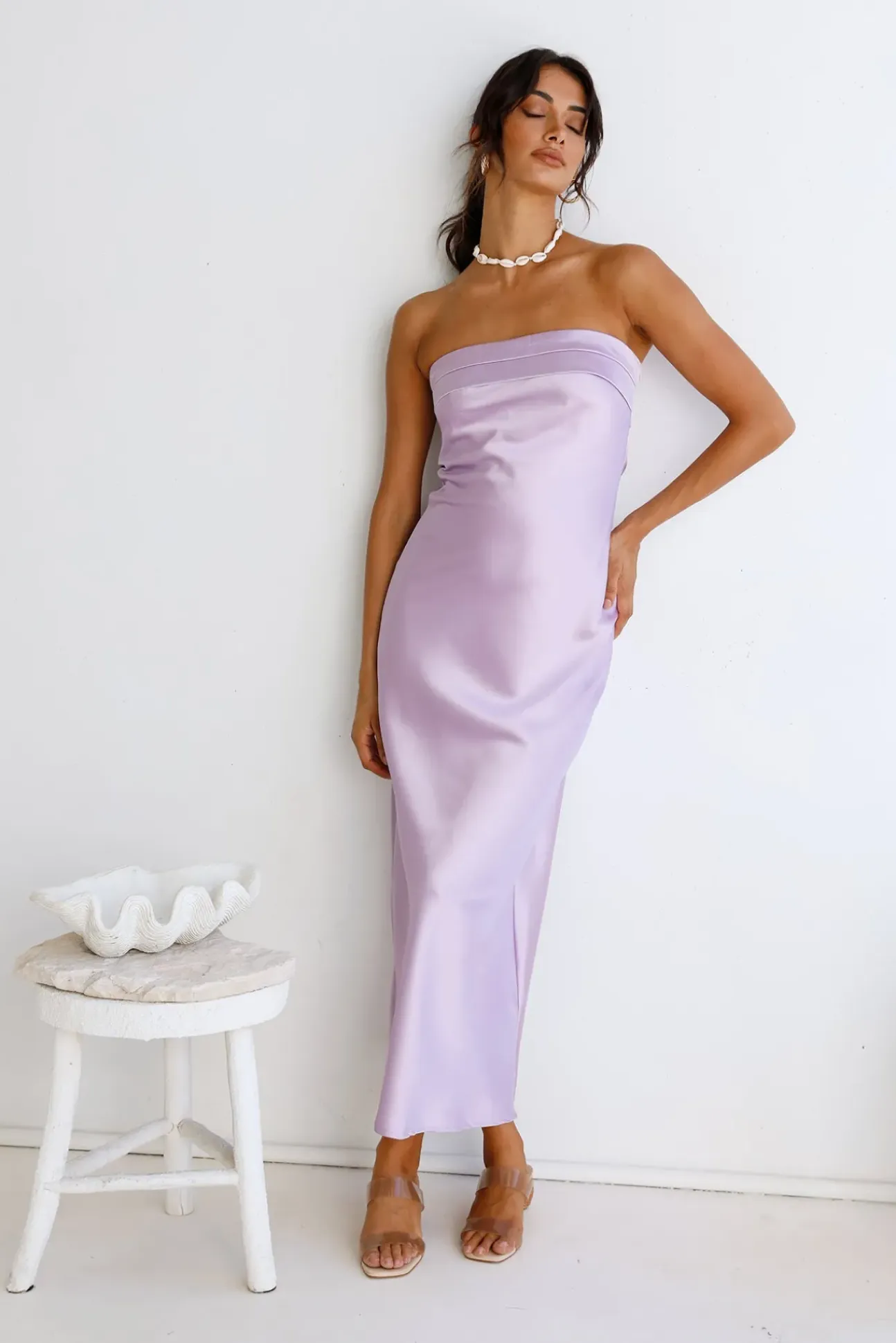 Gleam In Gold Maxi Dress Purple