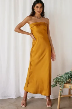 Gleam In Gold Maxi Dress Yellow