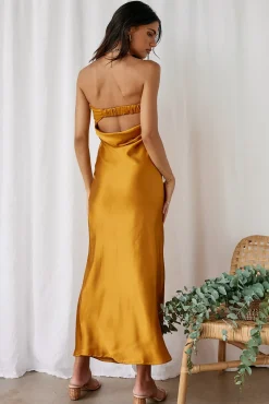 Gleam In Gold Maxi Dress Yellow
