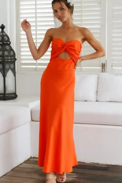 Glowing And Going Maxi Dress Orange