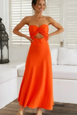 Glowing And Going Maxi Dress Orange