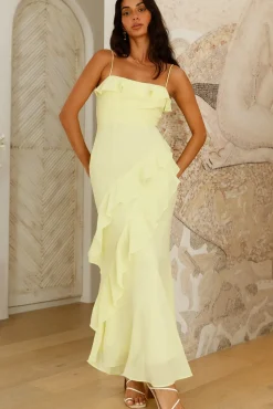 Glowing Goddess Maxi Dress Lime