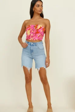 Glowing Sun Crop Top Pink