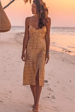 Golden Rivers Midi Dress