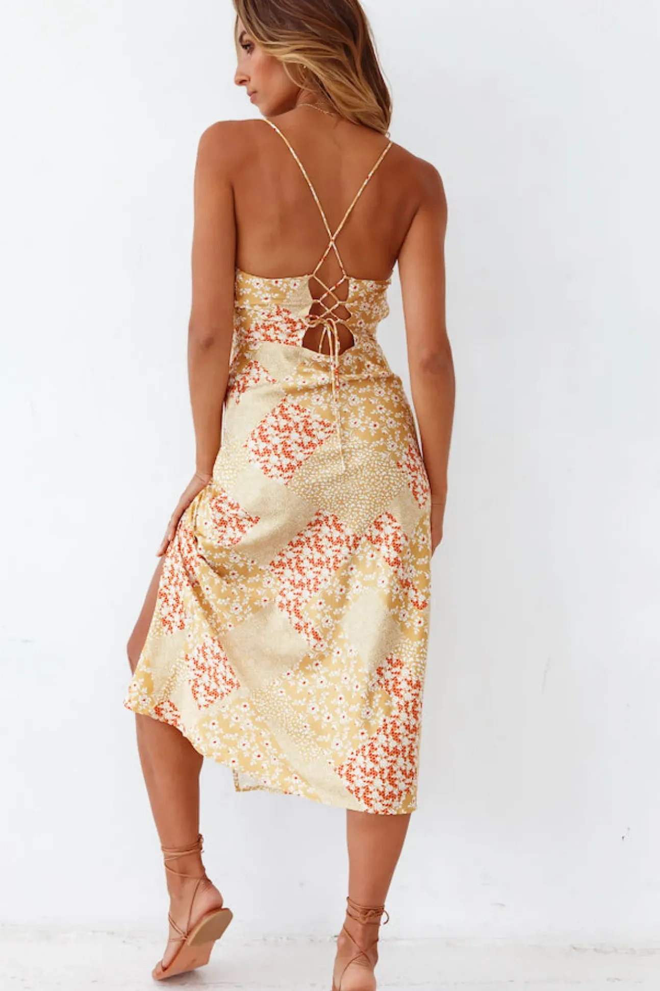 Golden Rivers Midi Dress