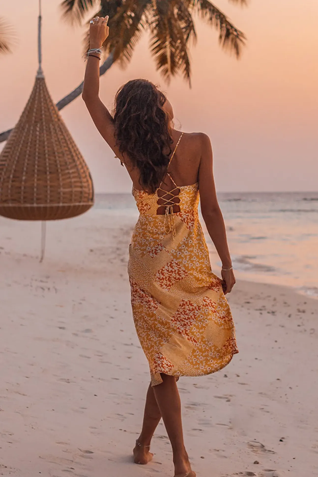 Golden Rivers Midi Dress