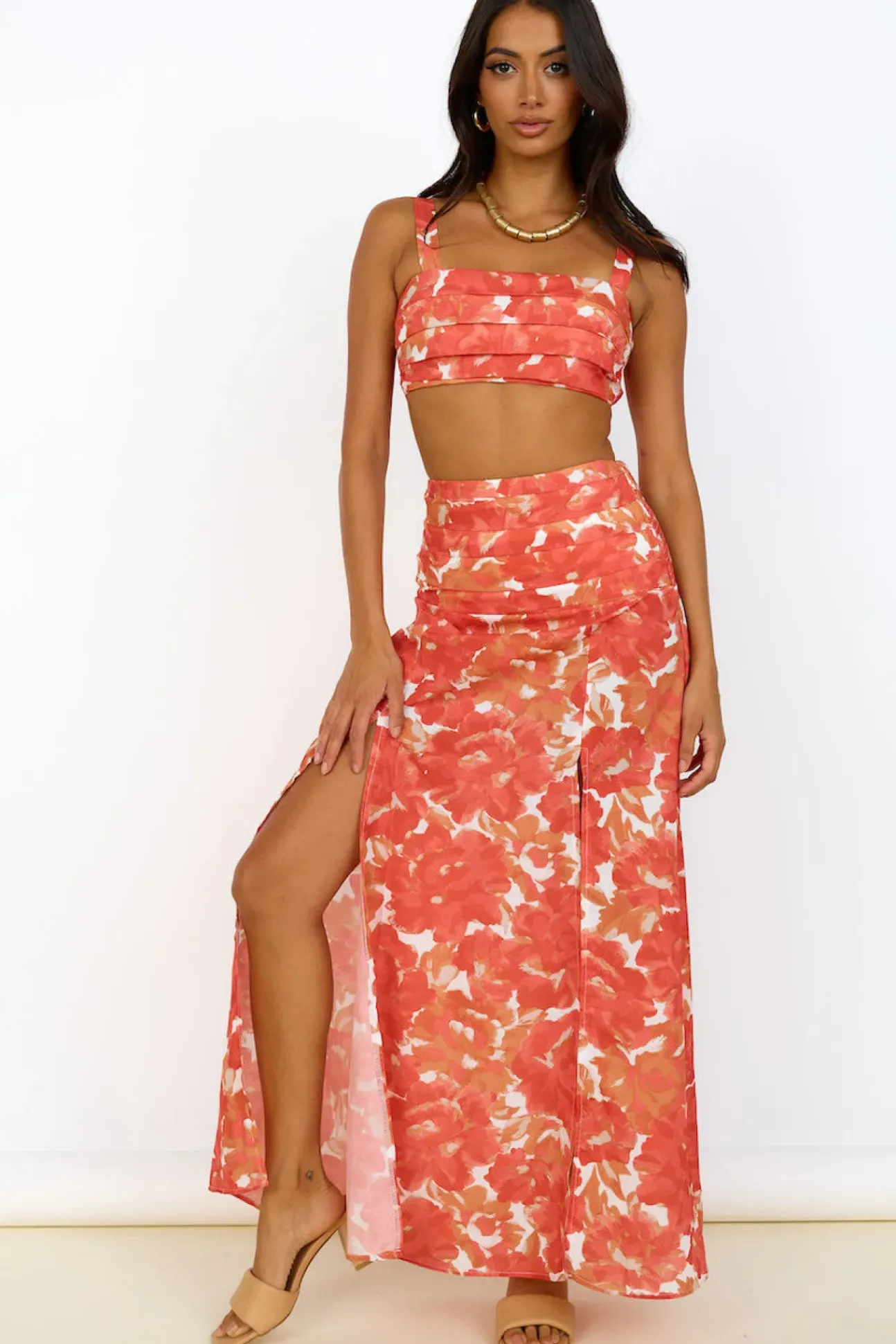 Golden Sunset Crop Top Orange