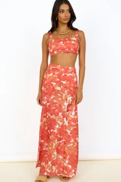 Golden Sunset Maxi Skirt Orange