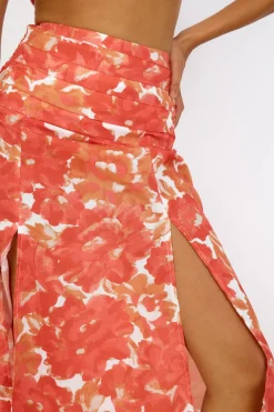 Golden Sunset Maxi Skirt Orange