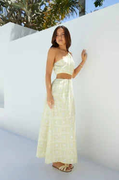 Golden Tides Midi Dress Yellow