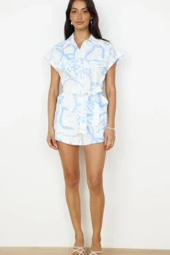 Got To Go Romper Blue