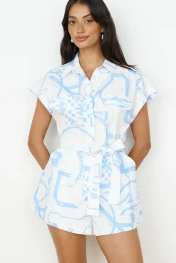Got To Go Romper Blue