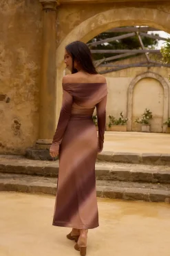 Graceful Meadow Maxi Dress Brown