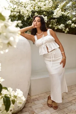 Gypsophila Crop Top White