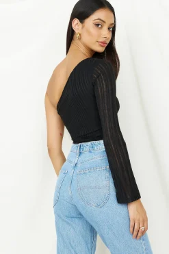 Hand On My Heart Crop Top Black