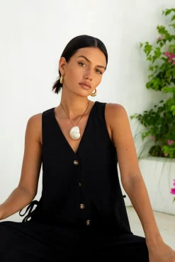 Heading South Vest Top Black