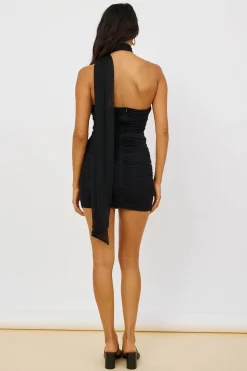 Heart Open Dress Black
