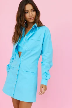 Heavenly Atlas Dress Blue